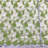 1 Yard Beaded and Corded Bridal Lace Fabric Embroidered on Polyester Net Mesh for Elegant Wedding Gowns – 50"