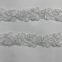 Beaded Corded Lace Trim on Polyester Organza