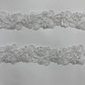 Beaded Corded Lace Trim on Polyester Organza