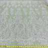 Beaded Lace Fabric on Polyester Net Mesh