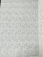 Angela Metallic Corded Lace Fabric - Embroidered Sequins Mesh Lace, Double Scallop Edge, 50-54" Width (1 Yard)