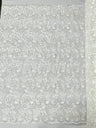 Angela Metallic Corded Lace Fabric - Embroidered Sequins Mesh Lace, Double Scallop Edge, 50-54" Width (1 Yard)