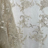 Sequined Corded Lace Fabric Dusty Rose