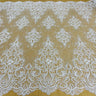 Beaded Corded Bridal Lace Fabric 56" Wide