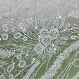 Beaded Embroidered Lace Fabric