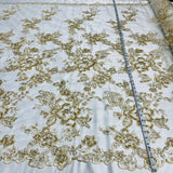 Beaded Corded Bridal Lace Fabric 53" Wide