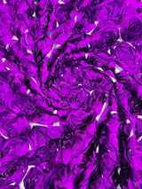 3D Roses On A Mesh Fabric - 54" Width, Color Options (1 Yard)
