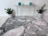 Tess 911 Gray Polyester Area Rug - Gray, TES911 Gray (5' 3" X 7' 4")