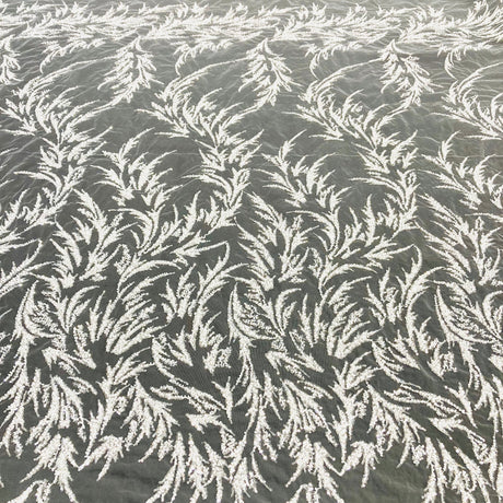 Beaded Lace Fabric Embroidered On 100% Polyester Net Mesh - Gold, Silver, Ivory, White, Rose Gold, Beaded Embroidered Lace, 54" Width (1 Yard)