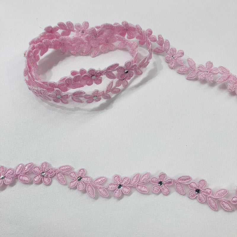 Beaded Lace Trimming on Polyester Organza