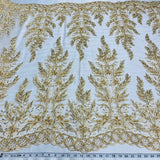 1 Yard Ivory Exquisite Bridal Elegance: Beaded & Corded Embroidered Lace Fabric | Lace USA - 97221W-HB - 51" Width