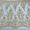 1 Yard Ivory Exquisite Bridal Elegance: Beaded & Corded Embroidered Lace Fabric | Lace USA - 97221W-HB - 51" Width