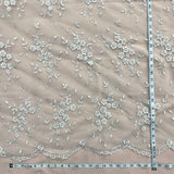 Beaded Lace Fabric on Polyester Net Mesh