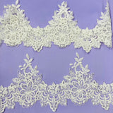 Beaded Corded Lace Trimming 6" Wide