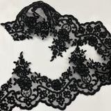 Beaded Corded Floral Lace Trim 6"