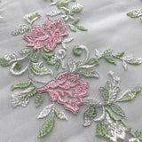 1 Yard Premium Corded Embroidered Bridal Lace Fabric for Elegant Dresses White