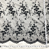 Beaded Lace Fabric on Polyester Net Mesh
