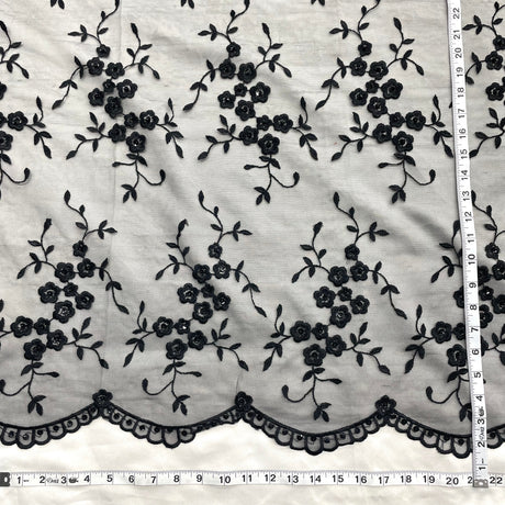 Beaded Lace Fabric on Polyester Net Mesh