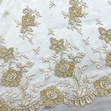 Embroidered Corded Bridal Lace Turquoise