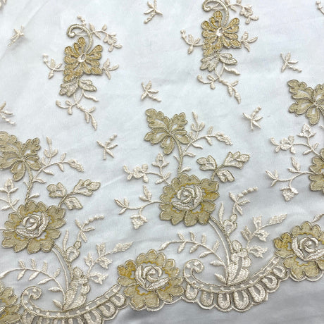 Embroidered Corded Bridal Lace Turquoise