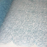 Corded Bridal Lace Fabric Embroidered Net Mesh