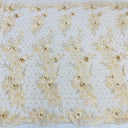 Beaded 3D Floral Lace Fabric 50" Wide