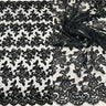1 Yard - Corded Bridal Lace Fabric Embroidered on 100% Polyester Net Mesh - 51" Wide