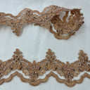 Beaded Corded Lace Trim on Net Mesh