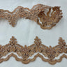 Beaded Corded Lace Trim on Net Mesh