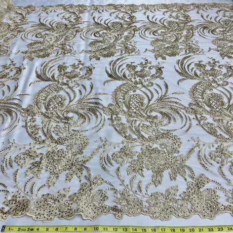 Sequined Corded Bridal Lace