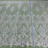 1 Yard Exquisite Bridal Lace Fabric Embroidered on 100% Polyester Net Mesh White