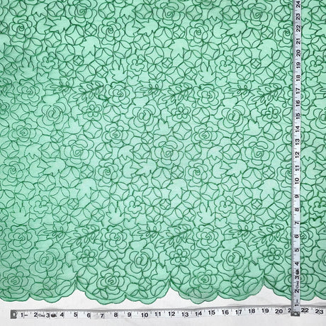 Corded Bridal Lace Fabric Embroidered Net Mesh