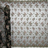 Corded Bridal Lace Fabric 100% Polyester Net Mesh