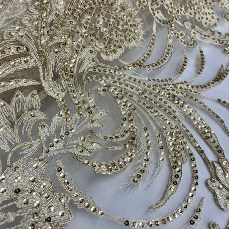 Sequined Corded Bridal Lace