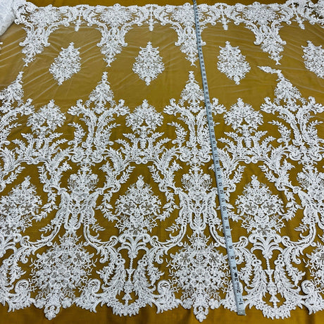 Corded Bridal Lace Fabric 52" Polyester Net Mesh