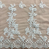 Beaded Corded Bridal Lace Mesh