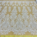 Beaded Lace Fabric on Polyester Net Mesh