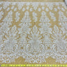 Beaded Lace Fabric on Polyester Net Mesh