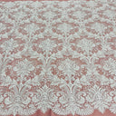 Beaded Lace Fabric on Polyester Net Mesh 48"