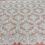 Beaded Lace Fabric on Polyester Net Mesh 48"