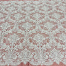 Beaded Lace Fabric on Polyester Net Mesh 48"