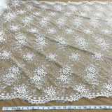 Embroidered Floral Lace Fabric 100% Polyester Net Mesh 52"