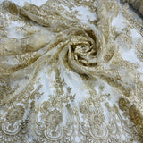 Corded Bridal Lace Fabric 54" Polyester Net Mesh