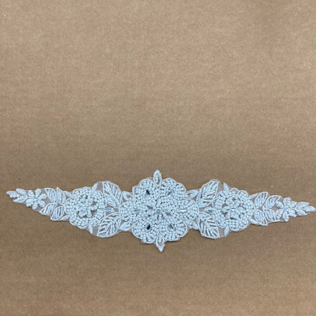 Beaded Lace Applique White Ivory