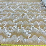 Beaded 3D Floral Lace Fabric