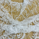 1 Yard Beaded Lace Fabric Embroidered on 100% Polyester Net Mesh 56" Wide