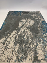 Maximus Collection Viscose Area Rug - Gray-Tone Blue/Platinum, 5' 3" X 7' 5" (1 Rug)