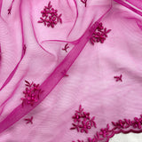 Beaded Embroidered Lace Mesh Fabric