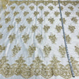 Corded Bridal Lace Fabric Embroidered Mesh