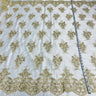Corded Bridal Lace Fabric Embroidered Mesh